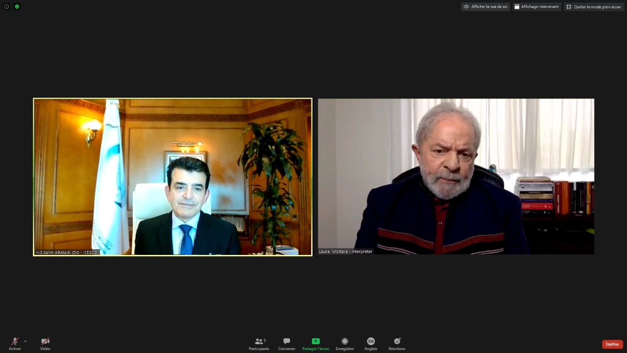 Le Directeur général de l’ICESCO s’entretient avec l’ancien président du Brésil Lula Da Silva